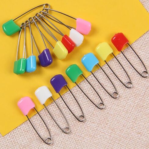 50 Pcs Large Baby Diaper Pins Craft Clothes Safety Pins Tag Fastening Pins Fabric Sewing Safety Pins Art Crafting Safety Pins with Locking Closures Black in Saudi Arabia