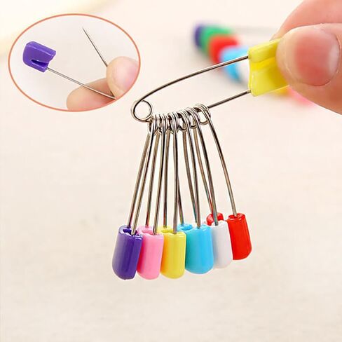 50 Pcs Large Baby Diaper Pins Craft Clothes Safety Pins Tag Fastening Pins Fabric Sewing Safety Pins Art Crafting Safety Pins with Locking Closures Black in Saudi Arabia