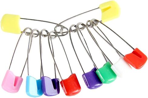 50 Pcs Large Baby Diaper Pins Craft Clothes Safety Pins Tag Fastening Pins Fabric Sewing Safety Pins Art Crafting Safety Pins with Locking Closures Black in Saudi Arabia