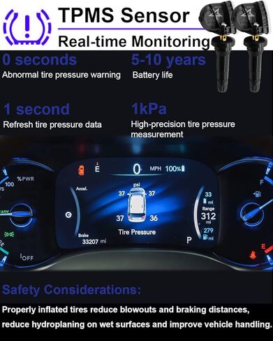 أجهزة استشعار ضغط الإطارات المسبقة البرنامج TPMS لـ: -Chevy لـ: -GMC لـ: -Cadillac لـ: -Buick لـ: -مستشعر نظام مراقبة ضغط الإطارات Hummer 315 ميجا هرتز، 13598771 13598772 13586335 (1 قطعة) in Kuwait