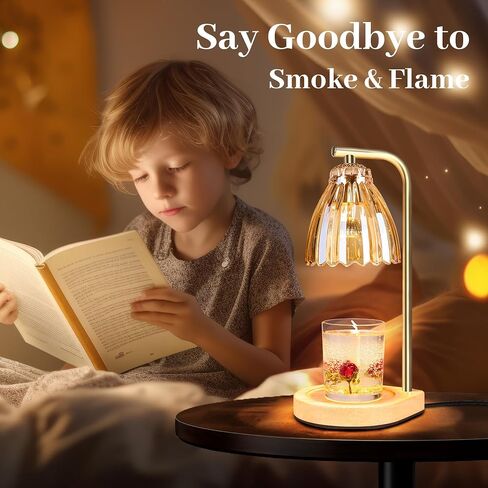 Modern Gold Candle Warmer Lamp,Candle Light Warmer with 2/4/8H Timer, Electric Candle Lamp with 2 Bulbs,Dimmable Wax Melting Lamp for Home Decor jar Candles House Warming Gifts Mother's Day … in Saudi Arabia