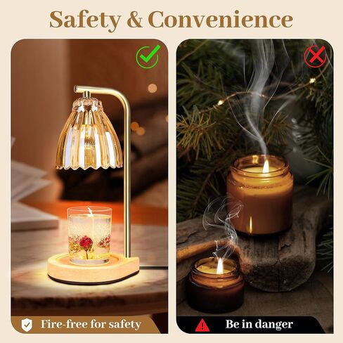 Modern Gold Candle Warmer Lamp,Candle Light Warmer with 2/4/8H Timer, Electric Candle Lamp with 2 Bulbs,Dimmable Wax Melting Lamp for Home Decor jar Candles House Warming Gifts Mother's Day … in Saudi Arabia