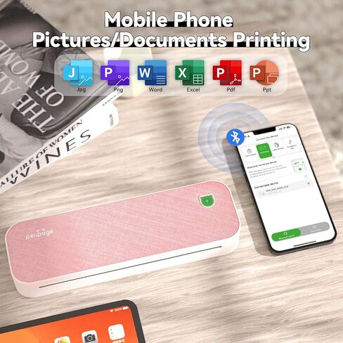 طابعة حرارية محمولة مقاس A4، تدعم الحروف الأمريكية مقاس 8.26 بوصة × 11.69 بوصة، سفر لاسلكي عبر البلوتوث بدون حبر متوافق مع نظامي Android وiOS، طباعة المستندات، ورق الوشم، الصور (رمادي) in Kuwait