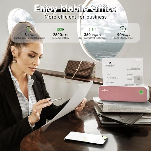 طابعة حرارية محمولة مقاس A4، تدعم الحروف الأمريكية مقاس 8.26 بوصة × 11.69 بوصة، سفر لاسلكي عبر البلوتوث بدون حبر متوافق مع نظامي Android وiOS، طباعة المستندات، ورق الوشم، الصور (رمادي) in Kuwait