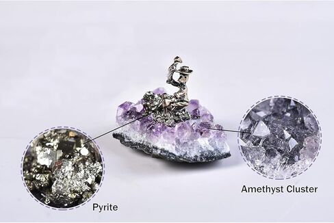 مجموعة الجمشت الخام مع تماثيل صغيرة لعمال المنجم مجموعة هدايا كريستالية فريدة سلة هدايا 1 قطعة in Kuwait