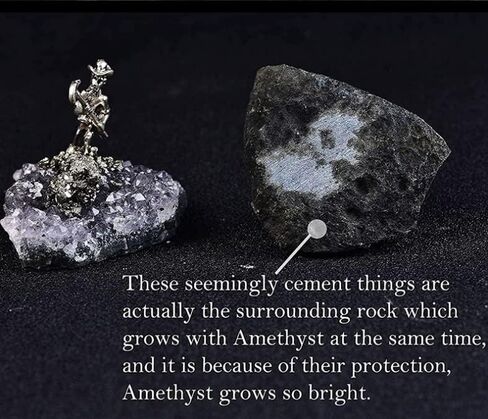 مجموعة الجمشت الخام مع تماثيل صغيرة لعمال المنجم مجموعة هدايا كريستالية فريدة سلة هدايا 1 قطعة in Kuwait