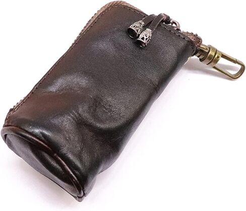Leather Mini Medieval Pouch Keychain,Zipper Coin Purse Wallet Coin Organizer Change Holder Men & Women in Saudi Arabia