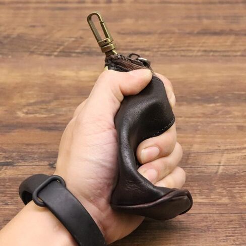 Leather Mini Medieval Pouch Keychain,Zipper Coin Purse Wallet Coin Organizer Change Holder Men & Women in Saudi Arabia