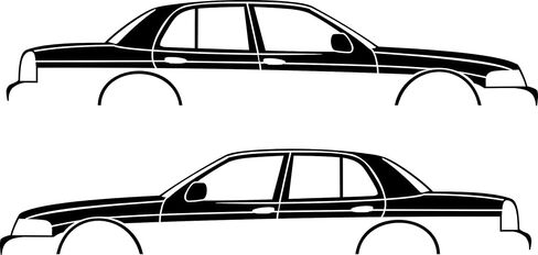 2x ملصقات مصورة صورة ظلية للسيارة لسيارة فورد كراون فيكتوريا الجيل الثاني 1998-2012 in Saudi Arabia