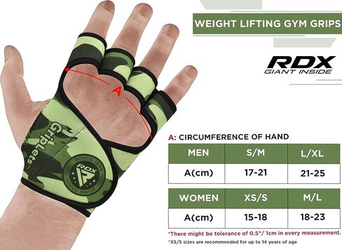 RDX Weight Lifting Gloves Grips, Gym Fitness Workout, Anti Slip Ventilated Open Back Gripper, Strength Training HIIT Exercise Deadlift, Men Women Cycling Rowing Climbing Hanging Pull Ups Gymnastics in Kuwait