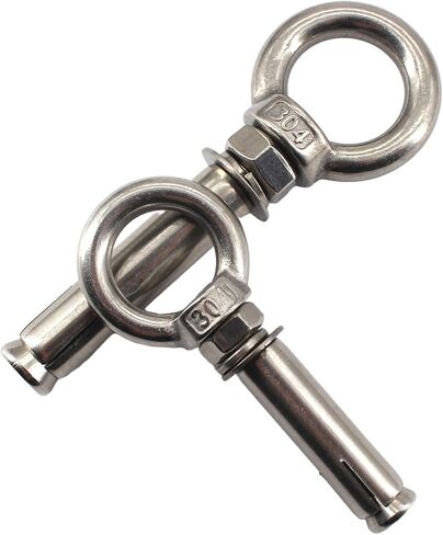 2Pcs M10x120 304 Stainless Steel Lifting Ring Expansion Bolt Shield Anchor Eye Bolt Screw in Saudi Arabia