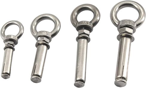 2Pcs M10x120 304 Stainless Steel Lifting Ring Expansion Bolt Shield Anchor Eye Bolt Screw in Saudi Arabia