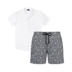 Capelle Miami White Maze - Men's Matching Resort Set in Kuwait
