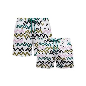 Capelle Miami Dad & Son Matching Swim Trunks - Line Rush - Orchid and Kelp in Saudi Arabia