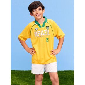 Old Navy FIFA World Cup 26™ Brazil Lifestyle Collared Jersey T-Shirt for Kids - Brazil in Kuwait
