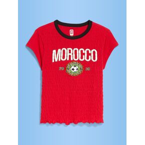 Old Navy FIFA World Cup 26™ Morocco Smocked Graphic T-Shirt for Women - Morocco in Saudi Arabia