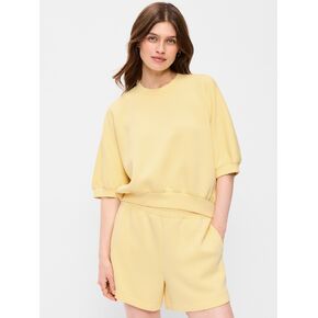 بلوزة Old Navy Bounce Fleece بأكمام طويلة - أصفر زبدة in Kuwait