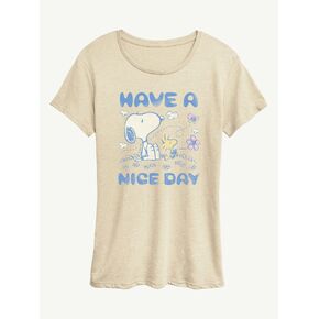 Old Navy Peanuts Snoopy And Woodstock Have A Nice Day Short Sleeve Graphic T-Shirt - Birch in Kuwait