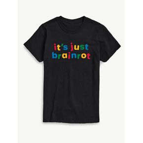 Old Navy Just Brainrot Short Sleeve Graphic T-Shirt - BLACK in Kuwait