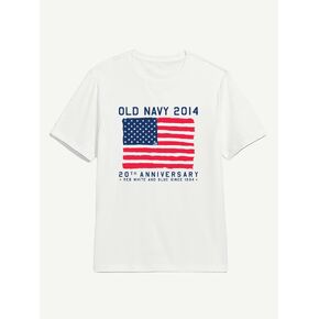 Old Navy Heritage 2014 Flag Graphic T-Shirt - WHITE in Kuwait