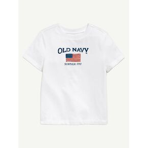 تي شيرت مطبوع عليه علم Old Navy Heritage 1997 للأطفال الصغار - أبيض in Kuwait