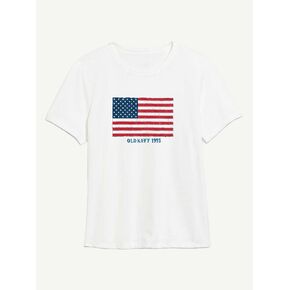Old Navy Heritage 1995 Flag Graphic T-Shirt For Women - WHITE in Kuwait