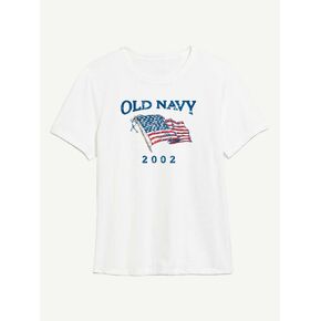 Old Navy Heritage 2002 Flag Graphic T-Shirt For Women - WHITE in Kuwait