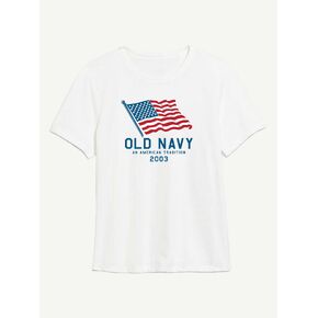 Old Navy Heirtage 2003 Flag Graphic T-Shirt For Women - WHITE in Kuwait