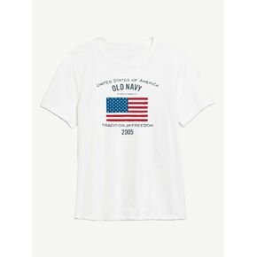 Old Navy Heritage 2005 Flag Graphic T-Shirt For Women - WHITE in Kuwait