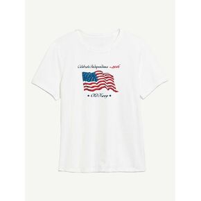 Old Navy Heritage 2006 Flag Graphic T-Shirt For Women - WHITE in Kuwait