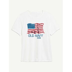 Old Navy Heritage 2008 Flag Graphic T-Shirt For Women - WHITE in Kuwait