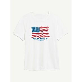 Old Navy Heritage 2012 Flag Graphic T-Shirt For Women - WHITE in Kuwait