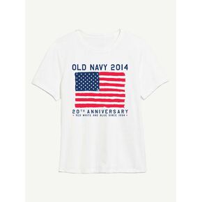 Old Navy Heritage 2014 Flag Graphic T-Shirt For Women - WHITE in Kuwait