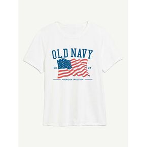 Old Navy Heritage 2023 Flag Graphic T-Shirt For Women - White in Kuwait