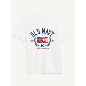 Old Navy Heritage 2024 Flag Graphic T-Shirt For Women - WHITE in Kuwait