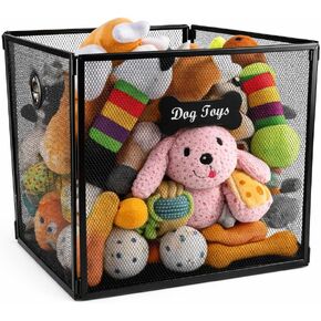 صندوق لعبة الكلب، سلة ألعاب كلب كبيرة، مجموعة من سلتين معدنيتين لعبة الكلب، سلة معدنية للحيوانات الأليفة بمقبض خشبي، سلة سوداء متينة للكلاب، منظم صندوق ألعاب الجرو، بطانية، مقود الكلب، وجبات خفيفة، ألعاب، إكسسوارات in Kuwait