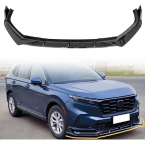 ممتص الصدمات الأمامي للشفاه، متوافق مع 2023-2026 Honda Cr-V EX EX-L LX (غير مناسب هجين)، PP لامع أسود على طراز Ikon Style Add-on Front Splitter Air Dam Chin Protector، 3 قطع in Kuwait