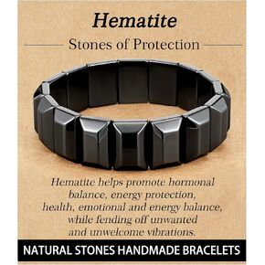 الهيماتيت سوار الرجال الأحجار الطبيعية الأساور المصنوعة يدويا يعيد الطاقة الذكورية الذكور شفاء أساور للرجال هدايا المجوهرات ملهمة in Kuwait