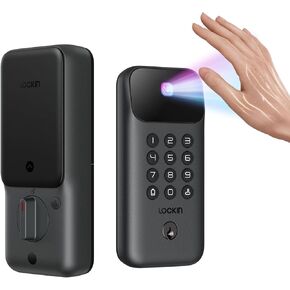 Lockin Veno Go Smart Deadbolt Lock with Touchless Palm Vein Recognition, Built-in Wi-Fi & Matter, 5-in-1 Keyless Entry, 7-Month Rechargeable Battery, ANSI Grade 3, IP53 Weather-Resistant in Saudi Arabia
