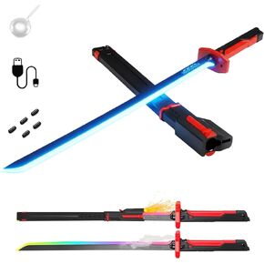 Lightsaber Spark Sword with Mist, 31.5" 8 Color Changing Light Up Cyberpunk Swords Toy, Hit Sound, Pop Up Automatically, for Cosplay, Dueling, Party Display in Saudi Arabia