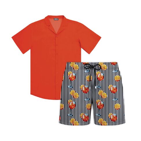 Capelle Miami Spritz Coral - Men's Matching Resort Set in Saudi Arabia