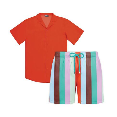 Capelle Miami Zest Coral - Men's Matching Resort Set in Saudi Arabia