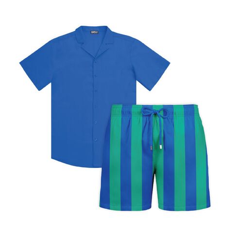 Capelle Miami Cabana Blue - Men's Matching Resort Set in Saudi Arabia