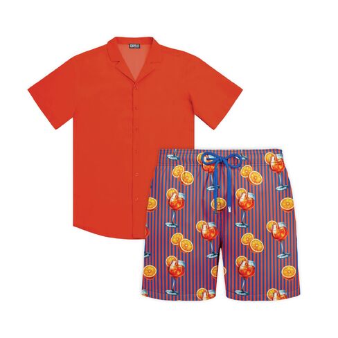 Capelle Miami Sunset Coral - Men's Matching Resort Set in Saudi Arabia