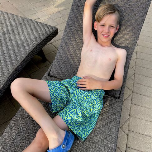 Capelle Miami Dad & Son Matching Swim Trunks - Deco Maze - Key Lime in Saudi Arabia