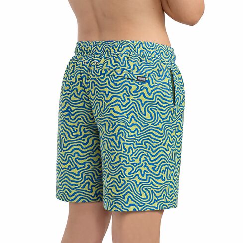 Capelle Miami Dad & Son Matching Swim Trunks - Deco Maze - Key Lime in Saudi Arabia