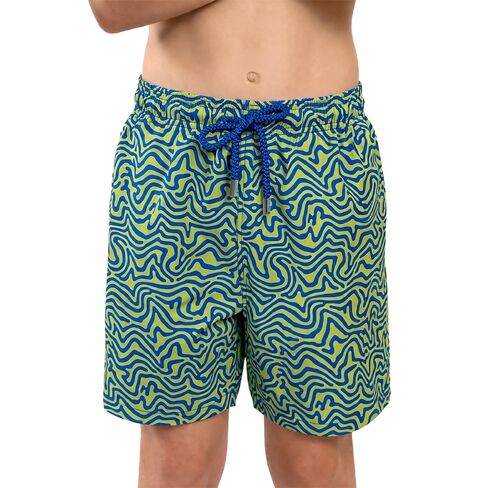 Capelle Miami Dad & Son Matching Swim Trunks - Deco Maze - Key Lime in Saudi Arabia