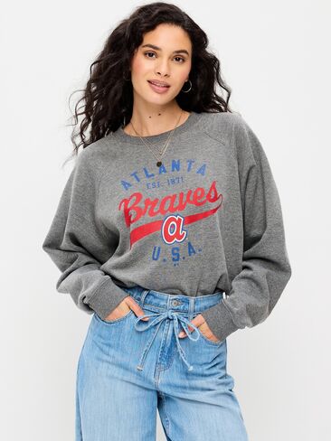 Old Navy Atlanta Braves Raglan Sweatshirt for Women - Atlanta Braves in Saudi Arabia
