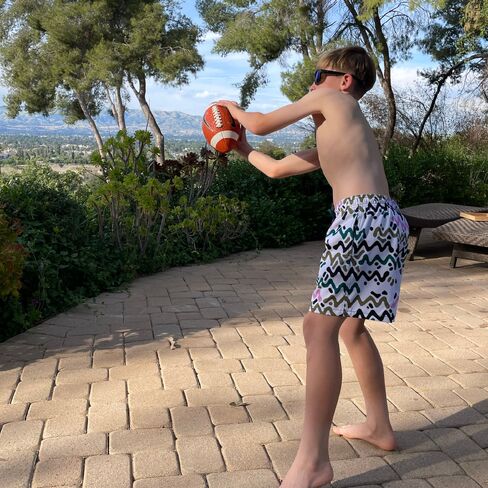 Capelle Miami Dad & Son Matching Swim Trunks - Line Rush - Orchid and Kelp in Saudi Arabia