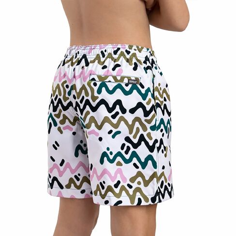 Capelle Miami Dad & Son Matching Swim Trunks - Line Rush - Orchid and Kelp in Saudi Arabia